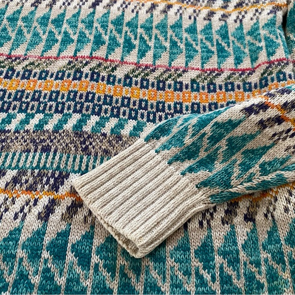 Men’s Vintage Sweater Graphix Aztec Western Crew Neck 100% cotton Sz Large - Picture 4 of 7